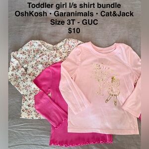 Cat & Jack Pink and White Long Sleeve Tees